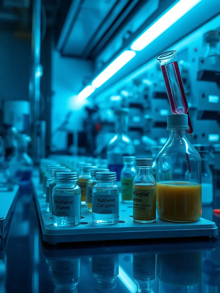 A high-tech laboratory setting with scientific equipment, bl